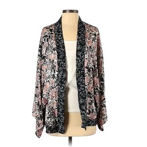 UO Kimchi Blue short Kimono in black, pink, white XS/S
